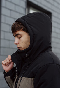 Фото - Двухцветная зимняя куртка Staff pl khaki & black - Men box