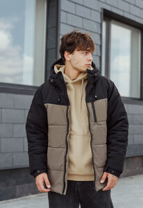 Фото - Двухцветная зимняя куртка Staff pl khaki & black - Men box
