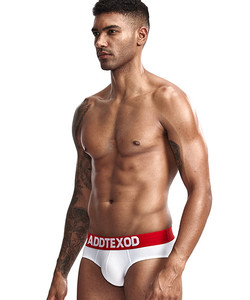 Фото - Белые брифы с красной резинкой Addtexod - Men box