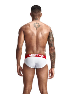 Фото - Белые брифы с красной резинкой Addtexod - Men box