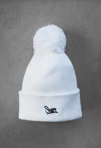 Фото - Белая шапка с помпоном Staff logo white pompon - Men box