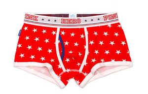 Фото - Стильные красные трусы со звездами  Pink Hero - Men box