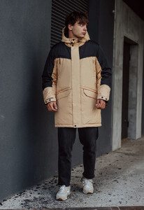 Фото - Бежево-черная зимняя парка Staff sta beige & black - Men box