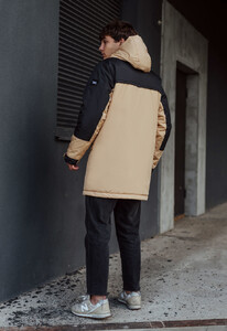Фото - Бежево-черная зимняя парка Staff sta beige & black - Men box