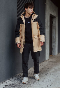 Фото - Бежево-черная зимняя парка Staff sta beige & black - Men box