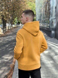Фото - Жовте худі Pobedov 008 із чорною вишивкою "Герб України" - Men box