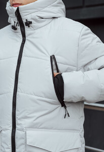 Фото - Сіро-біла зимова парка Staff nim white gray - Men box
