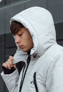 Фото - Сіро-біла зимова парка Staff nim white gray - Men box