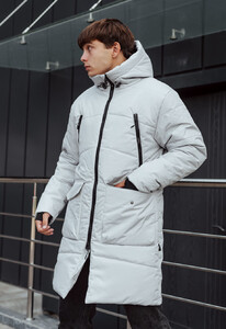 Фото - Сіро-біла зимова парка Staff nim white gray - Men box