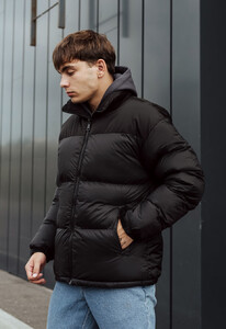 Фото - Зимняя оверсайз куртка Staff black oversize - Men box
