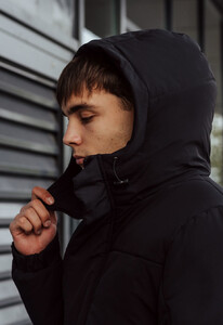Фото - Черная зимняя куртка пуховик Staff mi black - Men box