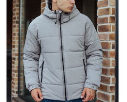 Фото - Светло-серая зимняя куртка Staff kob gray melange - Men box