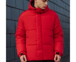 Фото - Зимняя оверсайз куртка Staff sin red oversize - Men box