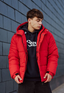 Фото - Зимняя оверсайз куртка Staff sin red oversize - Men box