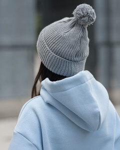 Фото - Тепла жіноча шапка Staff pompon light gray - Men box