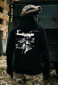 Фото - Черное патриотическое худи Staff x Стугна Десант fleece - Men box