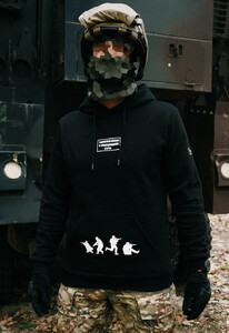 Фото - Черное патриотическое худи Staff x Стугна Десант fleece - Men box