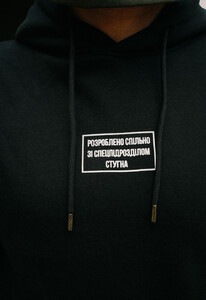 Фото - Черное патриотическое худи Staff x Стугна Десант fleece - Men box