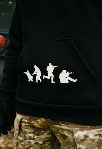 Фото - Черное патриотическое худи Staff x Стугна Десант fleece - Men box