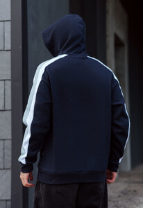 Фото - Темно-синее утепленное худи Staff logo colorblock navy fleece - Men box