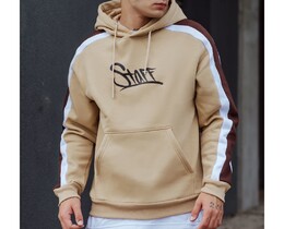 Фото - Бежевое худи Staff logo colorblock beige fleece - Men box