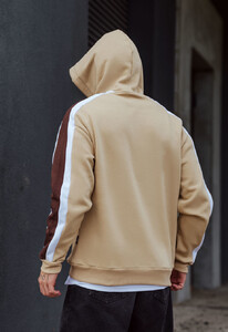 Фото - Бежевое худи Staff logo colorblock beige fleece - Men box