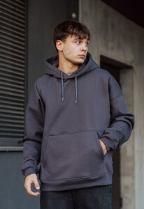 Фото - Худи серого цвета Staff dark gray basic oversize fleece - Men box