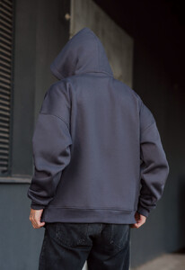 Фото - Худи серого цвета Staff dark gray basic oversize fleece - Men box