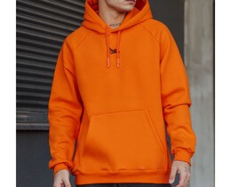 Фото - Оранжевая толстовка худи Staff orange logo oversize fleece - Men box