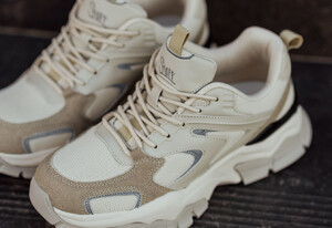 Фото - Мужские бежевые кроссовки Staff beige - Men box