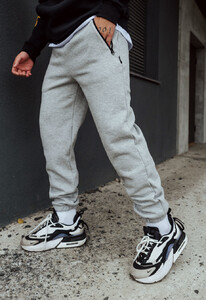 Фото - Теплые спортивные штаны Staff gray melange fleece - Men box