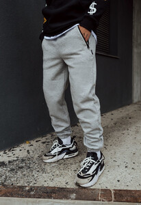 Фото - Теплые спортивные штаны Staff gray melange fleece - Men box
