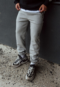 Фото - Теплые спортивные штаны Staff gray melange fleece - Men box