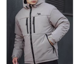 Фото - Зимняя светло-серая куртка Staff br light logo - Men box