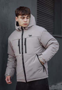 Фото - Зимняя светло-серая куртка Staff br light logo - Men box