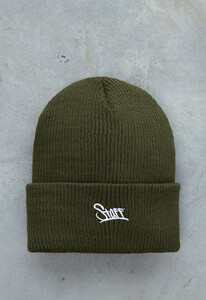 Фото - Зимняя мужская шапка цвета хаки Staff khaki logo - Men box