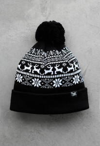 Фото - Черная шапка с орнаментом Staff black & white pattern - Men box