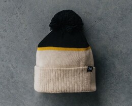 Фото - Теплая мужская шапка Staff beige & black - Men box