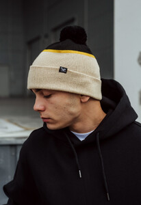 Фото - Тепла чоловіча шапка Staff beige & black - Men box