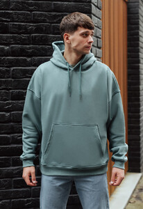 Фото - Утепленное бирюзовое худи Staff turquoise oversize fleece - Men box