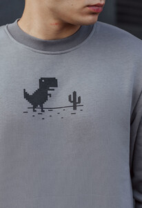 Фото - Утепленный серый свитшот Staff dino fleece - Men box