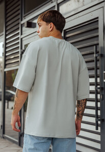 Фото - Однотонна оверсайз футболка Staff light gray oversize - Men box