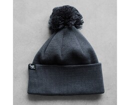 Фото - Зимняя мужская темно-серая шапка Staff dark gray pompon - Men box