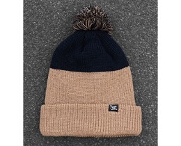 Фото - Двухцветная зимняя шапка Staff beige & black - Men box