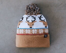 Фото - Зимова шапка з новорічним принтом Staff brick & white pattern - Men box