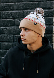 Фото - Зимова шапка з новорічним принтом Staff brick & white pattern - Men box