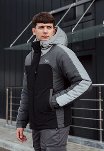 Фото - Черно-серая зимняя куртка Staff ik black & gray reflective - Men box