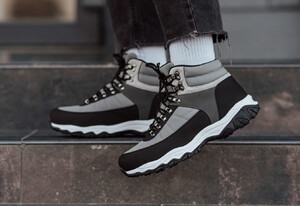 Фото - Зимние черно-серые кроссовки Staff gray & black - Men box