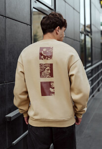 Фото - Бежевый оверсайз свитшот Staff art oversize fleece - Men box
