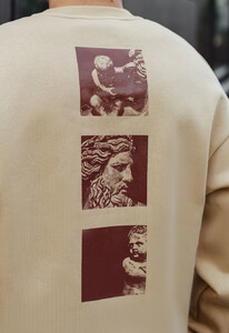Фото - Бежевый оверсайз свитшот Staff art oversize fleece - Men box
